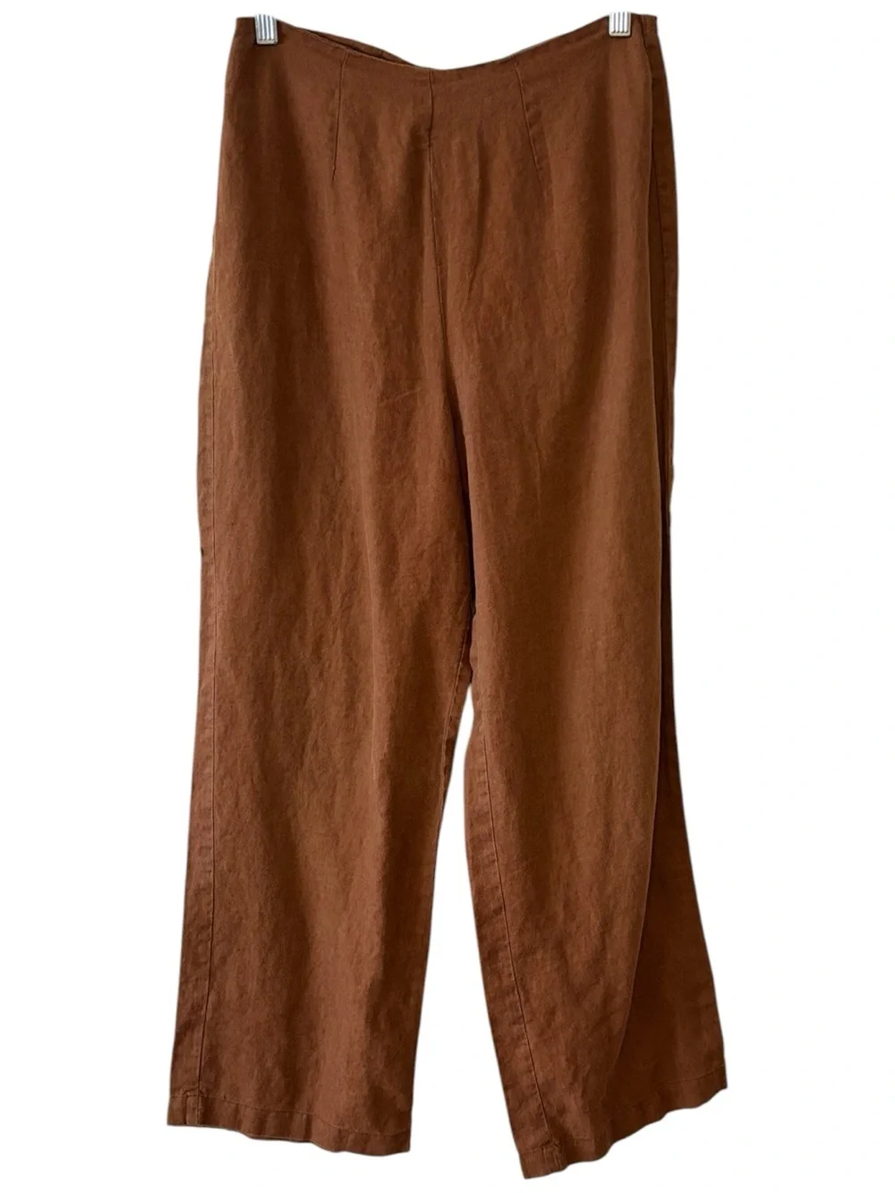 Reformation Brown Linen Flat Front High Rise Pants Size 6
